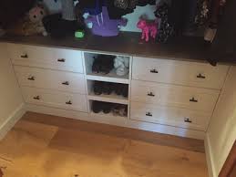 Lots of ring slots, 5 shelves perfect for pendants, watches, pins, etc.,2 drawers, necklace hooks with a pouch to hold the ends of very long ones, a bracelet rod, more necklace hooks!, and the earring space is perfect! Add Drawers For Closets Aka Ikea Hack Your Built In Wardrobe