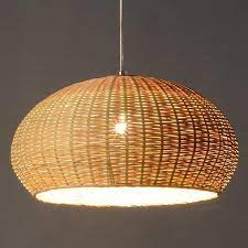 Pakpao Large Bamboo Wicker Rattan Basket Pendant Light Fixture Rattan Light Fixture Wicker Pendant Light Pendant Light Fixtures