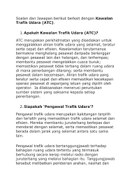 Pegawai tadbir dan diplomatik (ptd) (m 41). Soalan Dan Jawapan Berikut Berkait Dengan Kawalan Trafik Udara By Malaysia Kerjaya Issuu