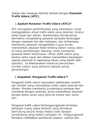Use custom templates to tell the right story for your business. Soalan Dan Jawapan Berikut Berkait Dengan Kawalan Trafik Udara By Malaysia Kerjaya Issuu