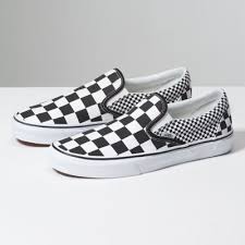 Black And Grey Checkered Slip On Vans Mix Checker Slip On Shop At Vans Slip On Shoes Sneakers Slip On Sneakers