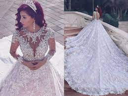 30 Breathtaking Wedding Dresses For Glamorous Brides Eden Haute Couture Long Sleeve Ball Gowns Wedding Dress Train Glamorous Bride