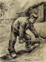 Stolid and stunned, a brother to the ox, the laborer does not utter a word. Vincent Van Gogh Man With A Hoe