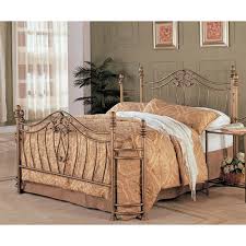 The only problem with the adjustable bases is that we couldn't use the traditional bedskirt that came with the bedding we purchased. Queen Size Metal Bed With Headboard And Footboard In Antique Brushed Gold Finish Fastfurnishings Com