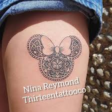Minnie and mickey mouse tattoos on legs. Bowtattoo Twitter Search