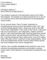 The Sample Housekeeper Cover Letter Above Is Intended To Give Lettering Cover Writing
