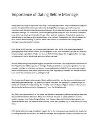 It will be of essence to note that courtship is not forever and it is not a guarantee of marriage or engagement. Importance Of Dating Before Marriage By Nadia Javaid Issuu