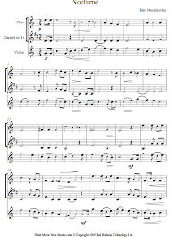 Our clarinet sheet music features classical music, marches, christmas tunes, folk tunes and other styles. Flute Clarinet Violin Mendelssohn Nocturne Sheet Music 8notes Com