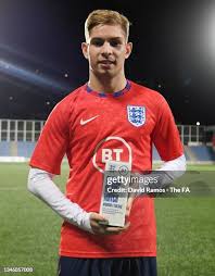 Emile Smith Rowe of England is put under pressure by Daniel Bienert... News  Photo