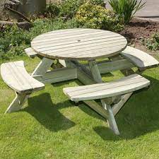 Lifetime picnic tables with benches are 6 foot picnic tables with plenty of space for food and people. Supported Round Picnic Table The Plastic Company