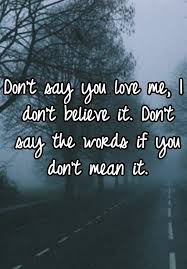 Don T Say You Love Me I Don T Believe It Don T Say The Words If You Don T Mean It