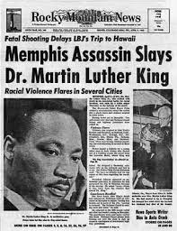 1968 Headline Of The Assassination Of Dr Martin Luther King Jr American History History Martin Luther King