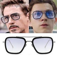 Iron Men 3 Avengers Vintage Oversized Sunglasses Uv400 Pink Dress Black Coats Jacket Blouses S Tony Stark Sunglasses Hot Sunglasses Iron Man Tony Stark
