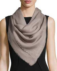 Sofia cashmere lightweight cashmere scarf w/ floral details $450. Burberry Embroidered Lightweight Cashmere Scarf Mink Gray Scarf Cashmere Scarf Designer Scarves