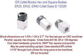 Er25 Er32 Er40 Square Or Hex Collet Blocks Fast Cnc Set Up Uses Standard Er Collets Id 10028