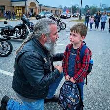 bikers escort bullied boy to school