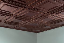 Ceiling Tiles Give A Faux Coffered Effect Bronze Tin Ceiling Tiles Coffered Ceiling Tin Ceiling Tiles