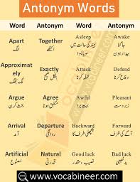 Synonyms And Antonyms List With Urdu Hindi Meanings In 2020 Learn English Words English Vocabulary Words English Learning Books