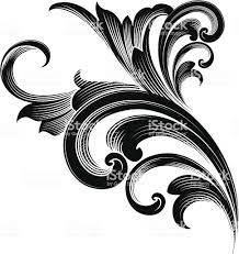 How to use stencil paper. Vector Drawing Of Highly Detailed Victorian Scrollwork Designed By A Imagem De Gravura Arte Deco Tatuagem Filigrana