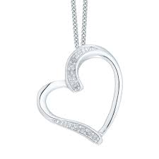 The heart of the ocean blue diamond might just be a fictional necklace in the movie, titanic but the jewellery item has still enticed people in creating the real thing. 9ct White Gold Diamond Heart Pendant Ernest Jones