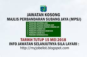 Penolong pegawai penilaian gred w29 7. Jawatan Kosong Di Perbandaran Subang Jaya Mpsj 15 Mei 2018 Jawatan Kosong Terkini Di Perbandaran Subang Jaya Mpsj Mei 2018 Permo Subang Jaya Subang Mei