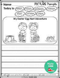 Celebrate easter with these fun writing prompts. Kindergarten Writing Prompts Opinion Writing Picture Prompts April Kindergarten Writing Prompts Kindergarten Writing Writing Pictures