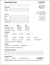 Cake Order Form Template Free Cake Order Forms Order Form Template Order Form