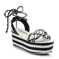 Black And White Espadrille Wedges Naomi Woven Leather Platform Espadrille Ankle Tie Sandals By Sophia Webster Ankle Tie Sandals Braided Leather Sandals Woven Leather Sandals