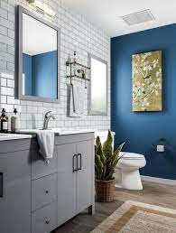Behr Premium Plus 5 Gal 560f 7 Twilight Chimes Eggshell Enamel Low Odor Interior Paint And Primer Gray And White Bathroom Grey Bathrooms Bathroom Accent Wall