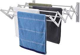 These are ideal for laundry rooms and can be folded flat when they're not being used. Amazon Com X Cosrack Wall Mount Clothes Drying Rack Rustproof Accordion Retractable Drying Rack For Laundry Room Bathroom Tower 8 Bar Space Saving Aluminium Alloys Garment Hanger 23 Linear Feet Pearl White Home Kitchen