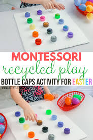 This caps for sale activity combines art with a terrific story! Montessori Activity At Home Using Recycled Bottle Caps For Easter Active Littles