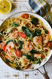 Shrimp Scampi Pasta With Spinach And Cherry Tomatoes Recipe Easy Pasta Recipes Shrimp Scampi Pasta Easy Pasta