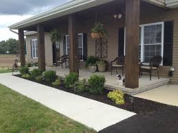 Nice Concrete And Wooden Pillar Porch Outdoor Design House Front Backyard It's flat and smooth, so it's suitable for all sorts of furniture and outdoor activities. wooden pillar porch outdoor design