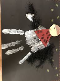 St Martin Auf Seinen Weissen Pferd Handabdruck Handabdrucke Basteln Palme Basteln Basteln Herbst