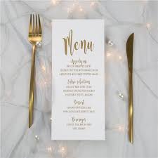 A guide to wedding menu cards. Simple Gold Foil Wedding Menu Cards Swfi004m