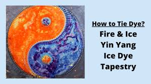 Fire and ice yin yang drawing. How To Tie Dye A Fire Ice Yin Yang Tapestry Ice Dye Liquid The Complete Process Youtube
