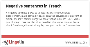 Negative Sentences In French