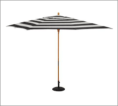 Black And White Outdoor Umbrella With Lights 10 Rectangular Umbrella With Teak Pole Sunbrella 174 Stripe Black White Rectangular Umbrella Umbrella Outdoor Furnishings