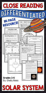 Reading Comprehension Passages And Questions Solar System Distance Learning Differentiated Reading Passages Reading Comprehension Passages Close Reading Activities