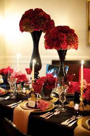 Wedding Reception Ideas Big City Glam Red Wedding Decorations Black And Gold Centerpieces Black Wedding Table Decorations