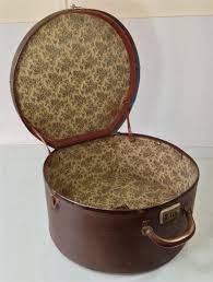 Vintage Retro Deco 40s 50s Hat Box Luggage Suitcase Fordite Floral Lining Shabby 75 Vintage Hat Boxes Antique Hats Hats Vintage