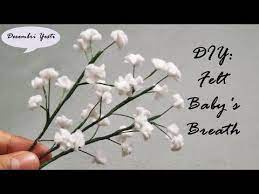 How To Make Felt Baby S Breath Membuat Bunga Baby Breath Dari Kain Flanel Youtube Felt Crafts Flowers Felt Flower Bouquet Felt Flowers Diy