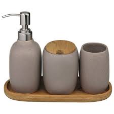 Bari Kit Para Bancada De Banheiro 4pcs Tok Stok R 229 90 Site Da Tok Stok Utensilios Para Banheiro Objetos Decoracao Banheiro Acessorios Para Banheiro