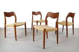 Full Set Of Niels Moller 71 Teak Dining Chairs 4 With Etsy Teak Dining Chairs Dining Chairs Teak