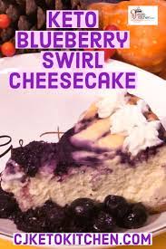 This Week We Present A Low Carb Keto Blueberry Swirl Cheesecake This Recipe Was Inspired From Low Carb Cheesecake Recipe Keto Cheesecake Low Carb Cheesecake