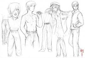 Draw a circle anywhere on the pants that you would like a rip to appear, for example, a semicircle if the tear is on the edge of the pants, the flat side being along the edge. How To Draw Anime Pants Male