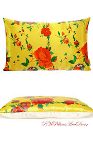 Custom made pillow shams of lingerie satin, an extremely soft, elegant, washable lighter weight, woven charmeuse satin blend. Silky Satin Pillow Silk Pillow Gold Yellow Floral Pillow Sham Etsy Satin Pillow Floral Pillow Sham Gold Pillows