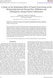 A Study on the Moderating Effect of Family Functioning on the ...