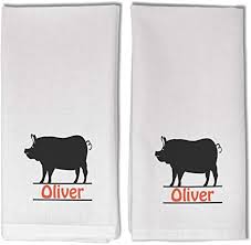 From the merrie melodies cartoons. Amazon Com Style In Print Custom Hand Towels Cloth Napkins Personalized Name Pig Animal Farm A Party Supplies Kitchen White Set Of 2 Home Kitchen