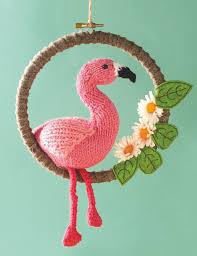 knitted flamingo extract from sue stratfords knitted